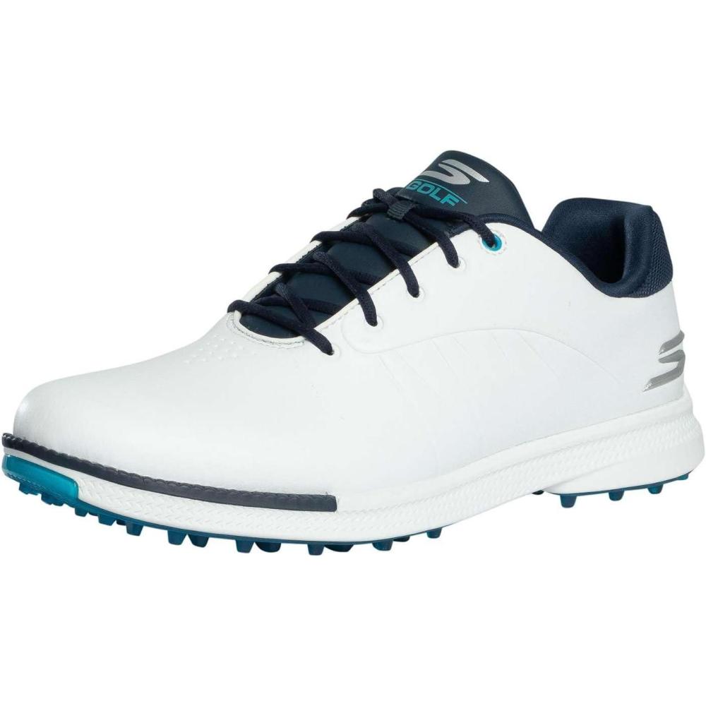 imageSkechers Mens Tempo Spikeless Waterproof Lightweight Golf ShoeWhiteNavyBlue