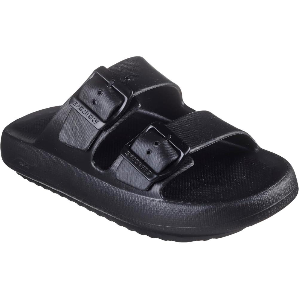 imageSkechers Mens TwoBand Slide SandalBlackBlack