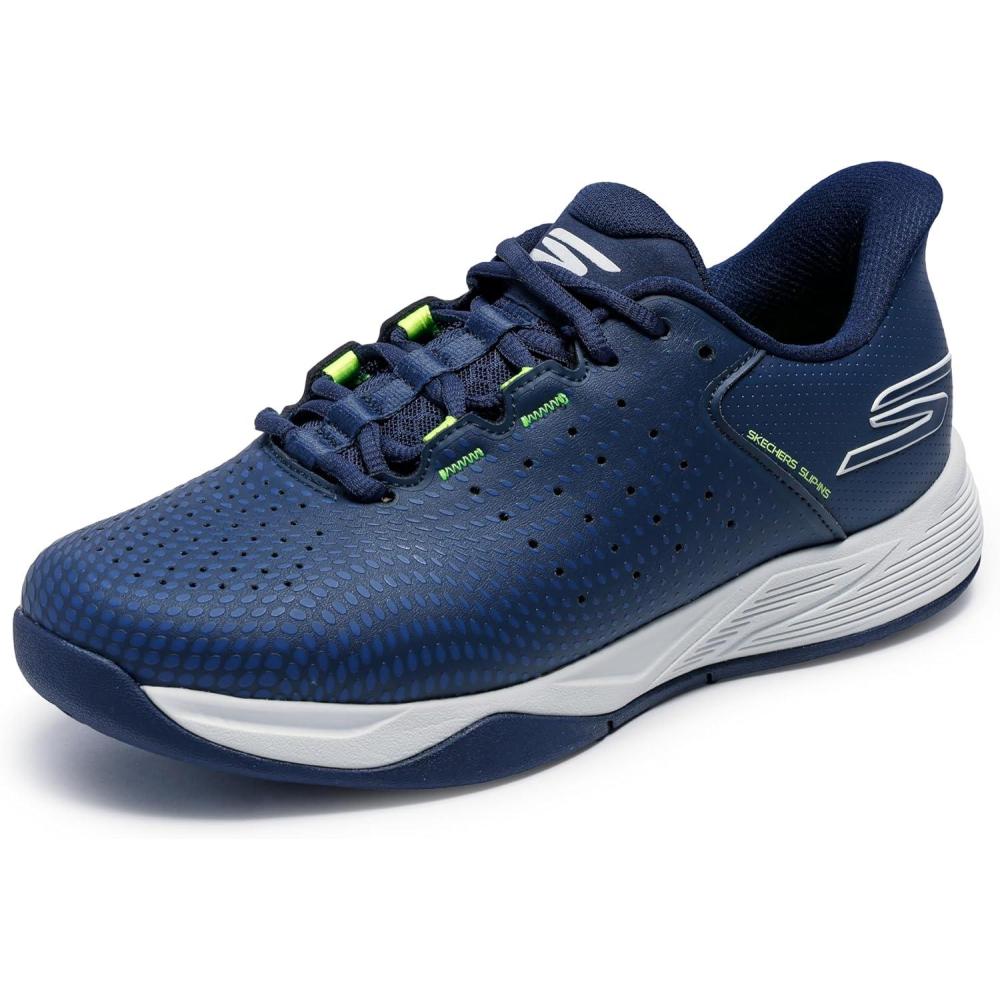 imageSkechers Mens Viper Court Reload Hands Free Slipins SneakerNavyYellow