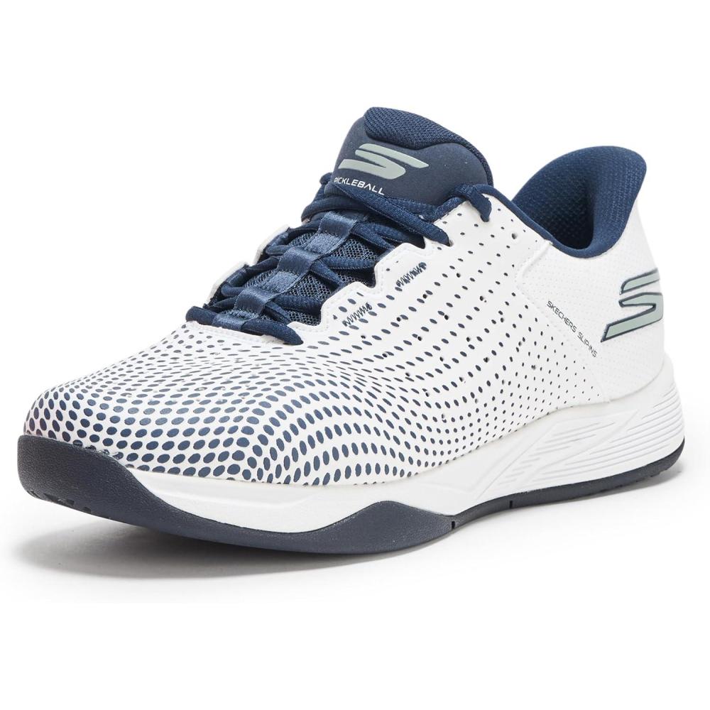 imageSkechers Mens Viper Court Reload Hands Free Slipins SneakerWhiteNavy