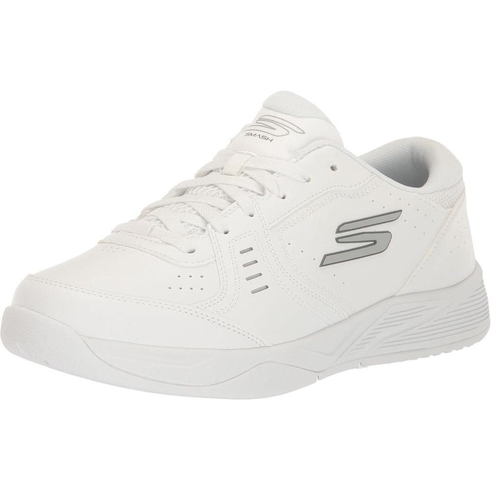 imageSkechers Mens Viper Court SmashAthletic Indoor Outdoor Pickleball Shoes  Relaxed Fit SneakersWhite