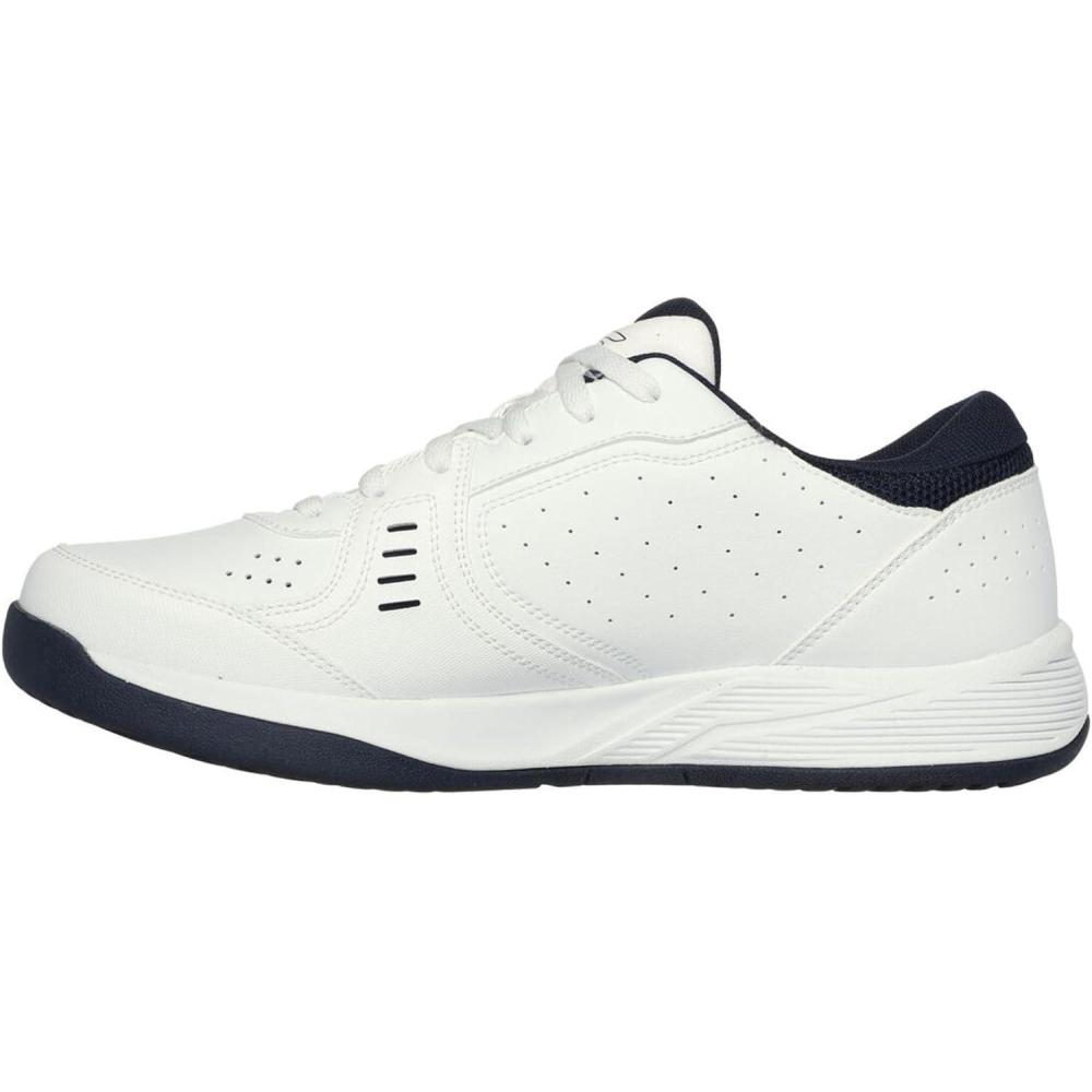 imageSkechers Mens Viper Court SmashAthletic Indoor Outdoor Pickleball Shoes  Relaxed Fit SneakersWhiteNavyRed