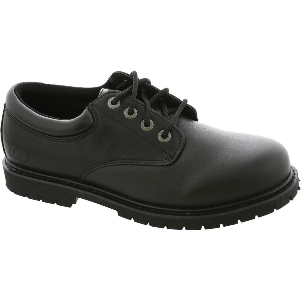 imageSkechers Mens Work Cottonwood Cantix Leather Slip Resistant Shoe Food ServiceBlack