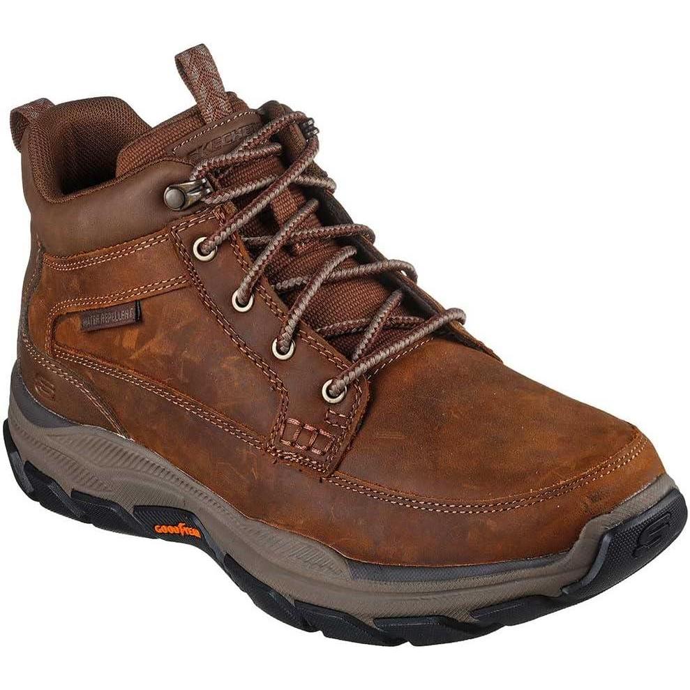 imageSkechers USA Mens RespectedBoswell 204454 Mid Top Leather Moc Toe Lace UpCh Dark Brown