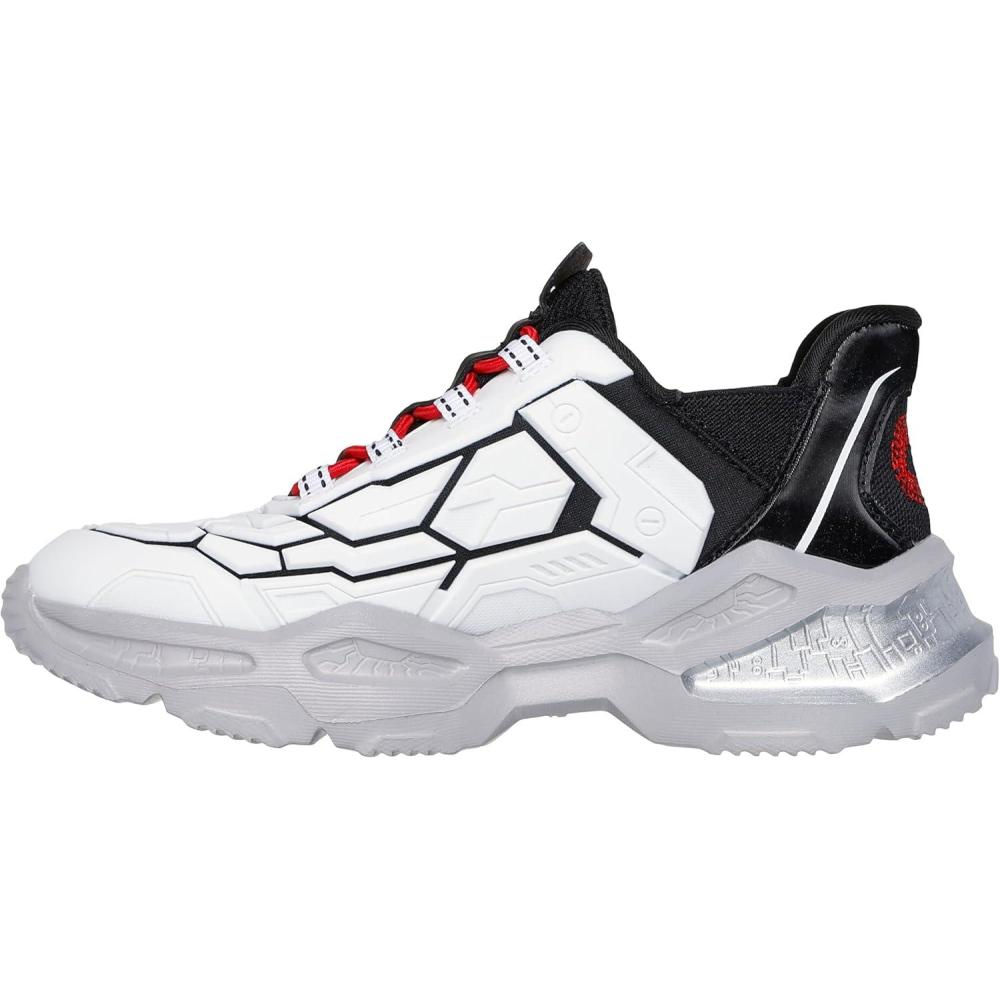 imageSkechers UnisexChild SkechBotsOrbitron SneakerWhiteBlackRed