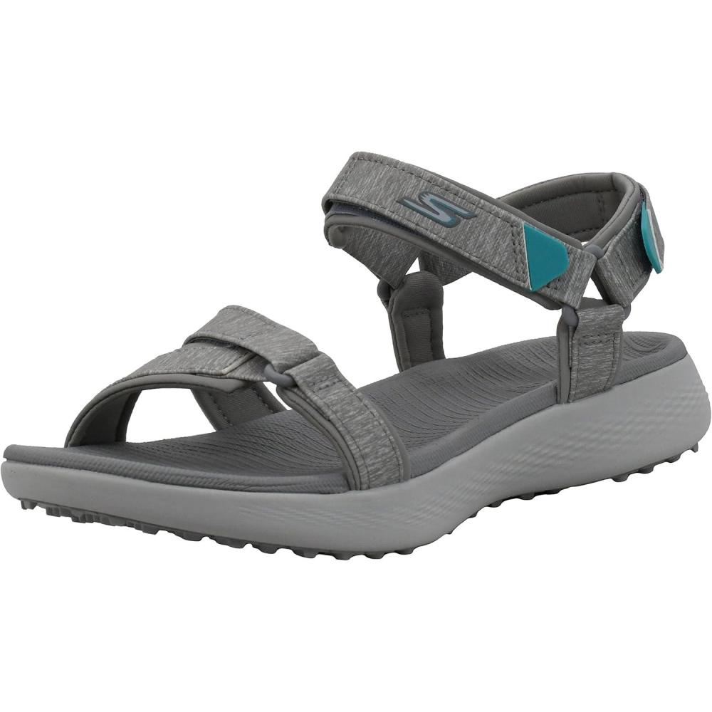 imageSkechers Womens 600 Spikeless Golf SandalGreyTurquoise