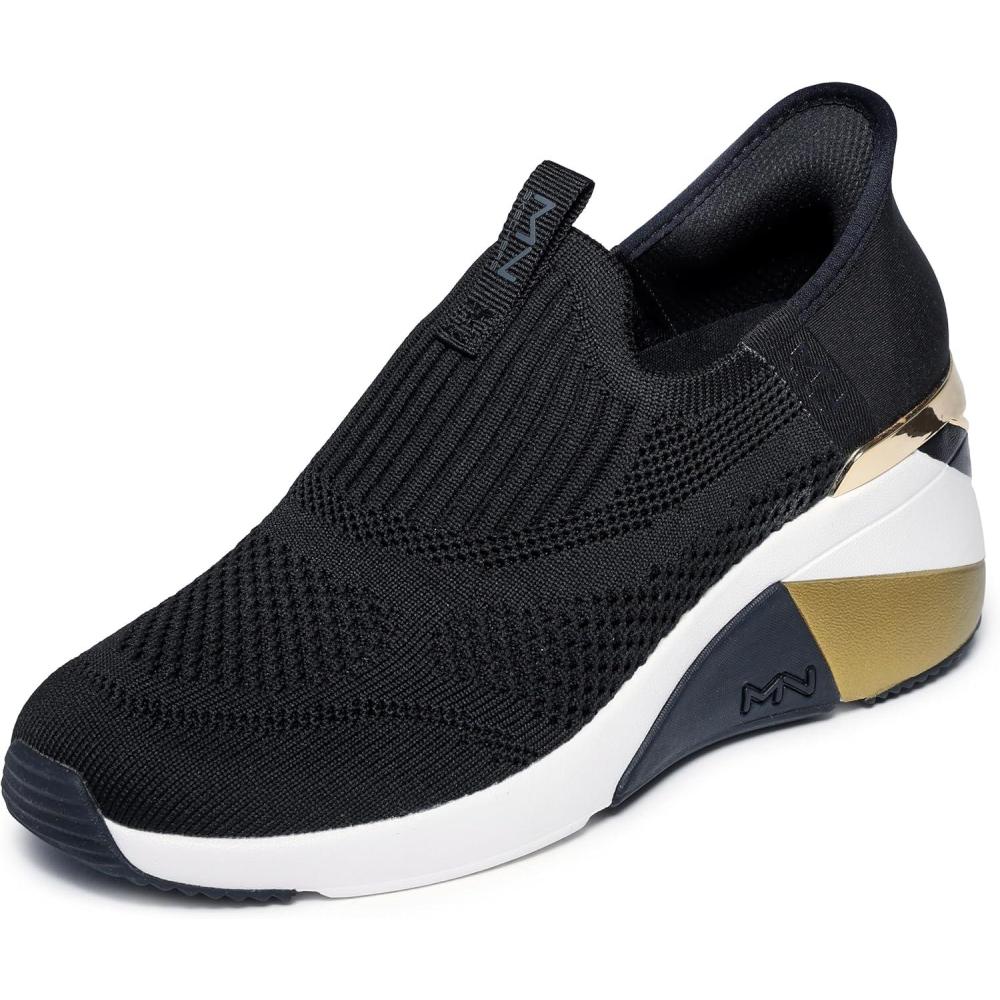 imageSkechers Womens AWedgeCrecent Hands Free Slipins SneakerBlack