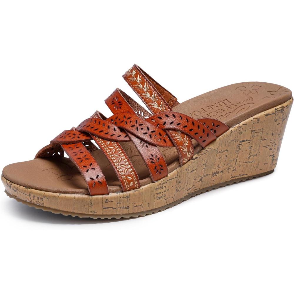 imageSkechers Womens BeverleeNew Resort Wedge SandalLuggage