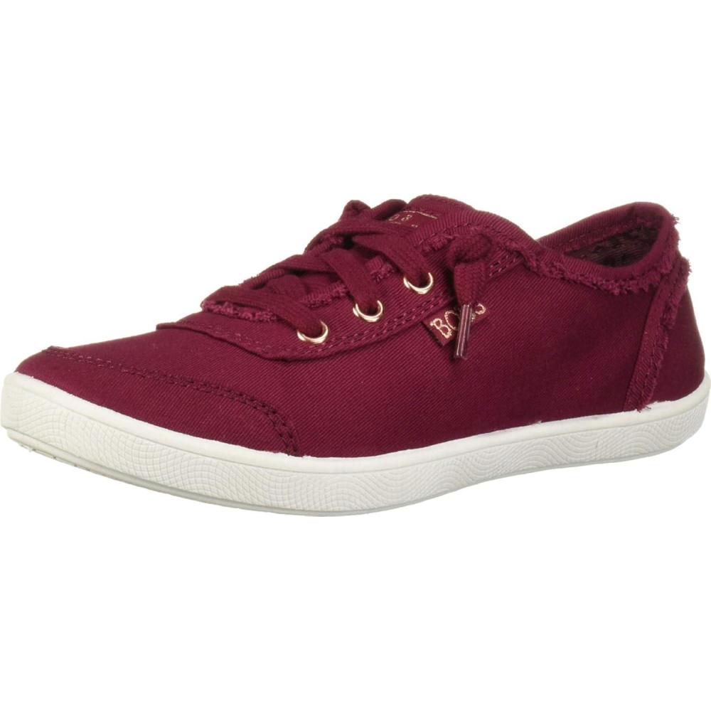 imageSkechers Womens Bobs B Cute Sneaker  Memory Foam Flexible Outsole Lightweight Vegan ShoesBurgundy
