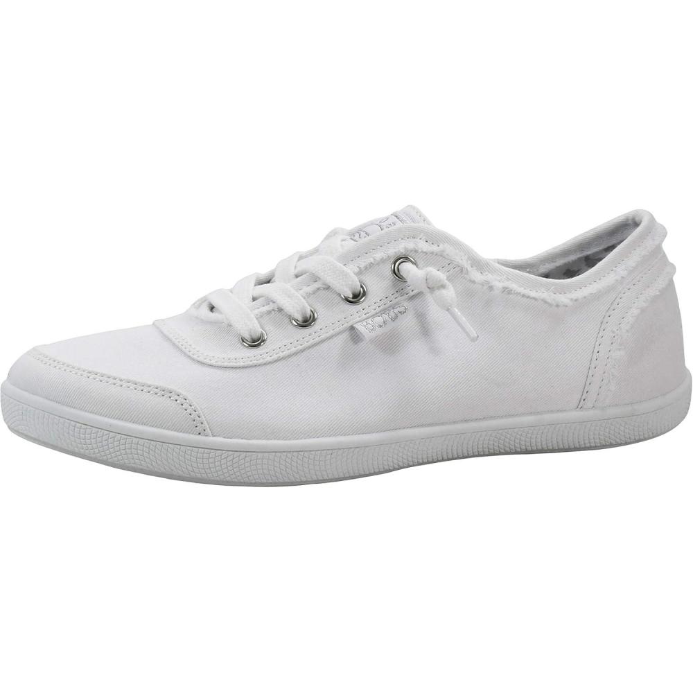 imageSkechers Womens Bobs B Cute Sneaker  Memory Foam Flexible Outsole Lightweight Vegan ShoesWhiteSilver