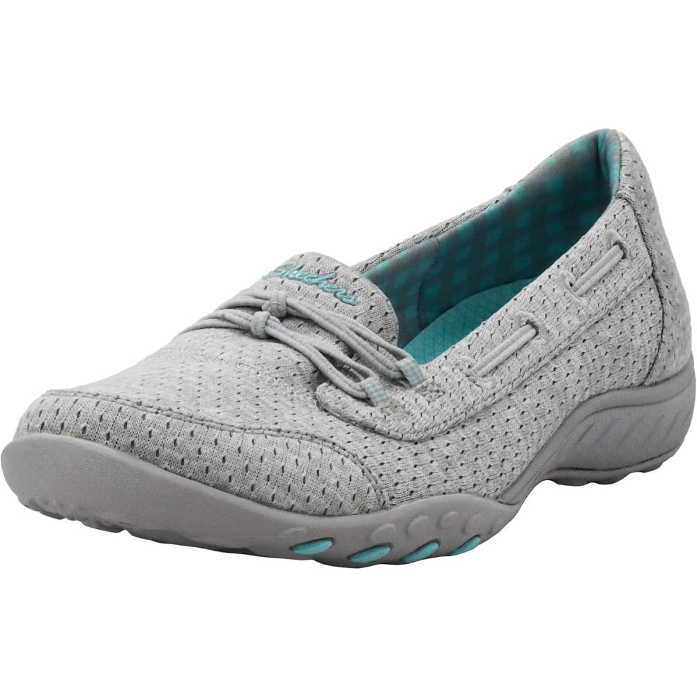 imageSkechers Womens Breathe Easy  Good Influence SlipOnGrey Aqua