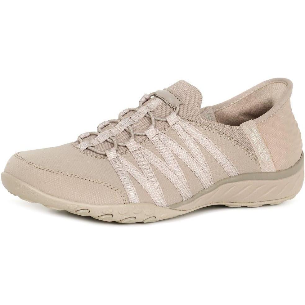 imageSkechers Womens Breathe EasyRoll with Me SneakerTaupe