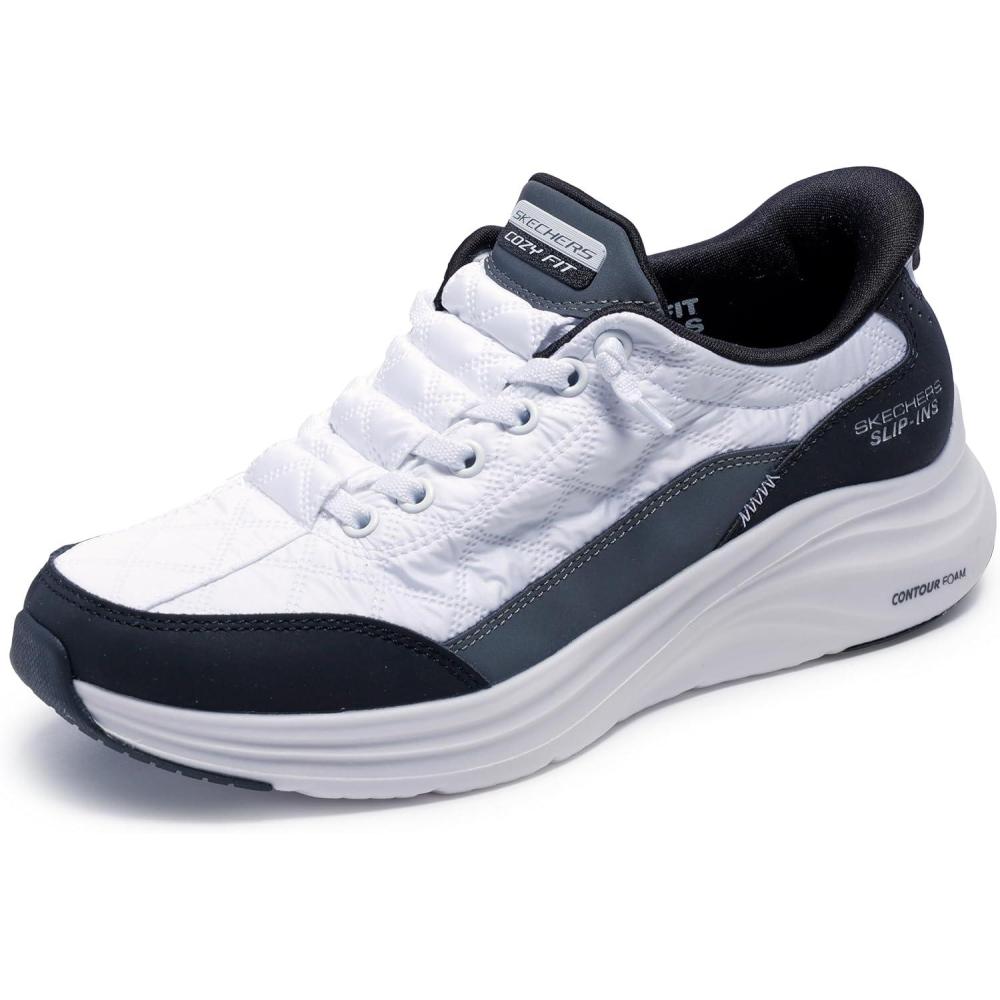 imageSkechers Womens Contour Foam Cozy Fit Hands Free Slipins SneakerWhiteBlack