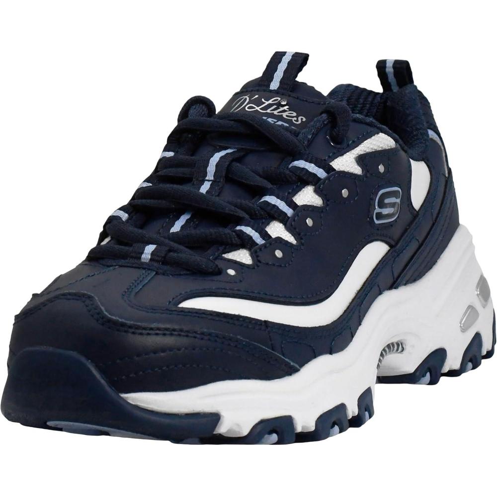 imageSkechers Womens DLites Fresh Start Memory Foam Laceup Sneaker FashionNavy