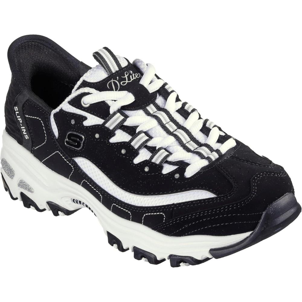 imageSkechers Womens DLites New Scene Hands Free SlipIns SneakerBlackWhite
