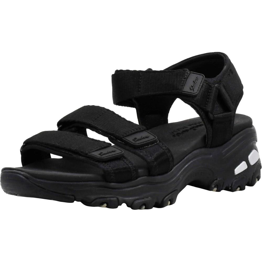 imageSkechers Womens Dlites  Fresh Catch Wedge SandalsBlackBlack