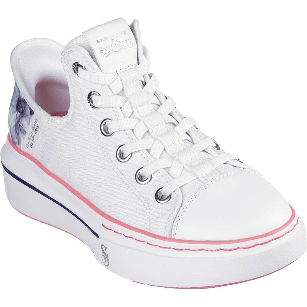 imageSkechers Womens Dogg Snoop Oneboss Life Canvas Hands Free Slipins SneakerWhitePink