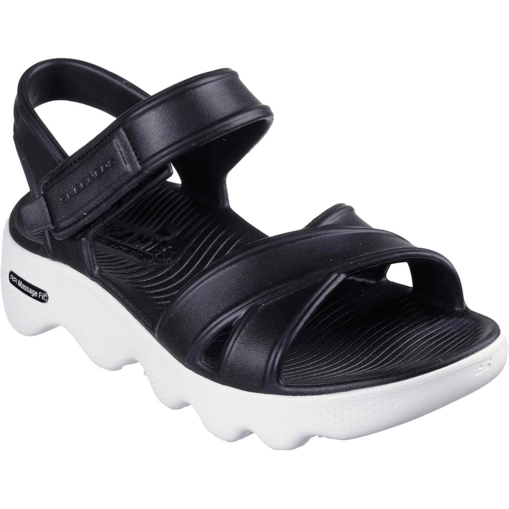 imageSkechers Womens Foamies Massage FitHeartfelt Water ShoeBlackWhite