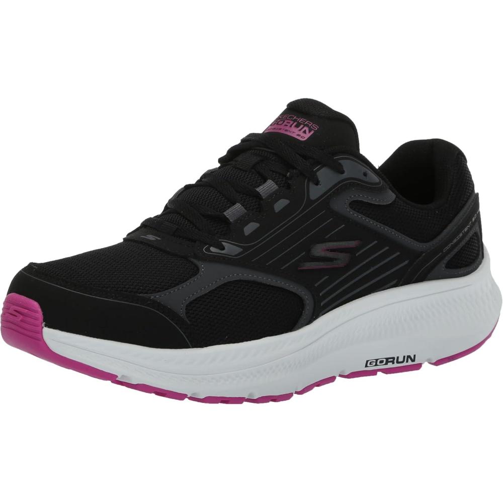 imageSkechers Womens Go Run Consistent 20 Advantage SneakerBlackFuchsia