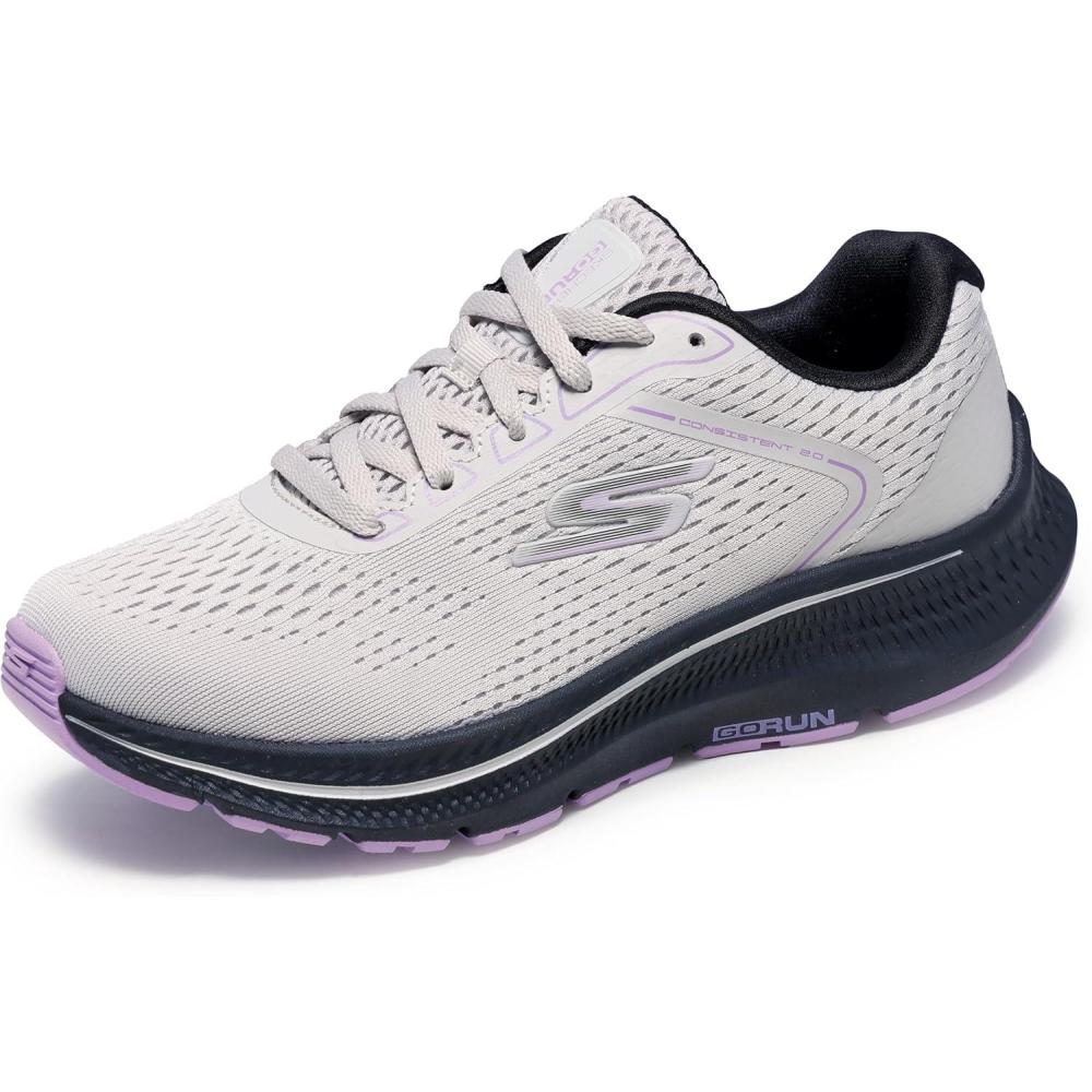 imageSkechers Womens Go Run Consistent 20 Mile SneakerLight GrayBlack