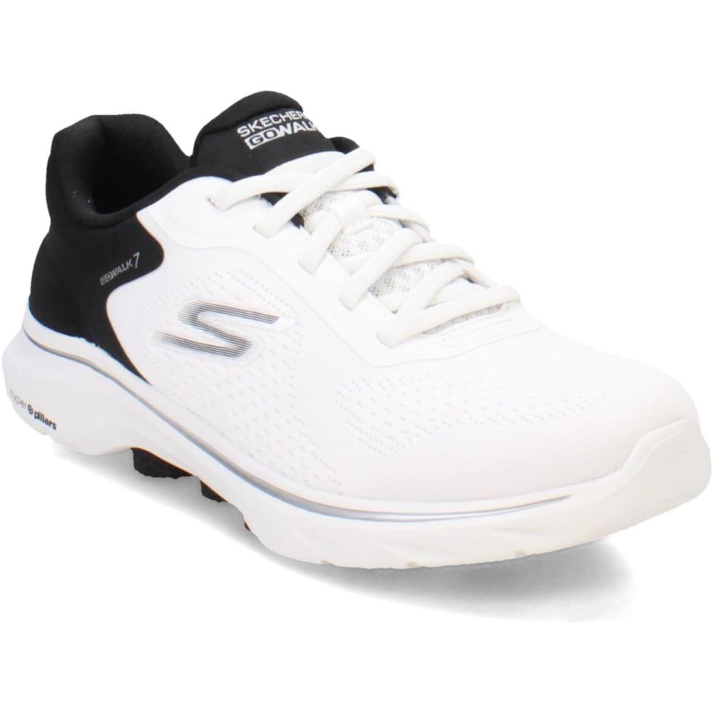 imageSkechers Womens Go Walk 7  Cosmic Waves Athletic Walking SneakerWhiteBlack