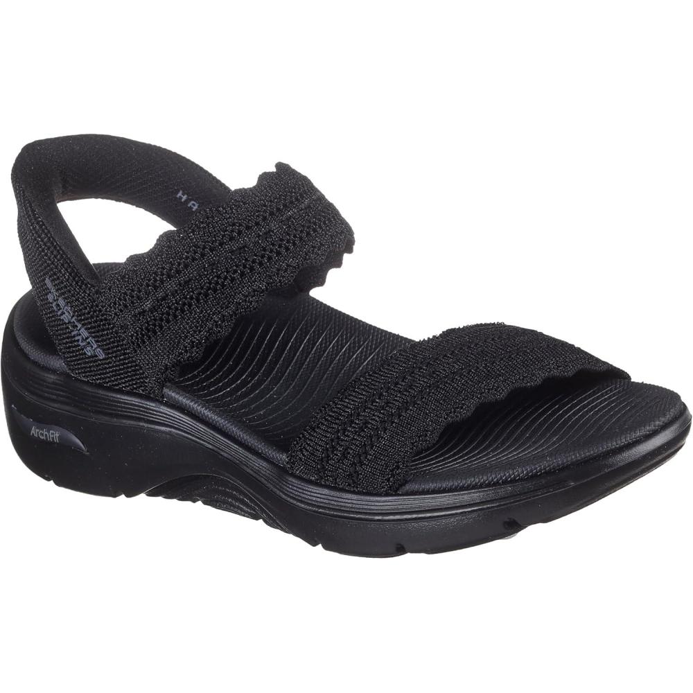 imageSkechers Womens Go Walk Arch Fit 20 Hands Free Slipins SandalSasha FishermanBlackBlack