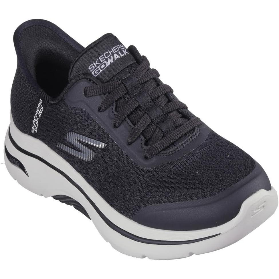 imageSkechers Womens Go Walk Arch Fit 20 Valencia Hands Free Slipins SneakerBlackWhite