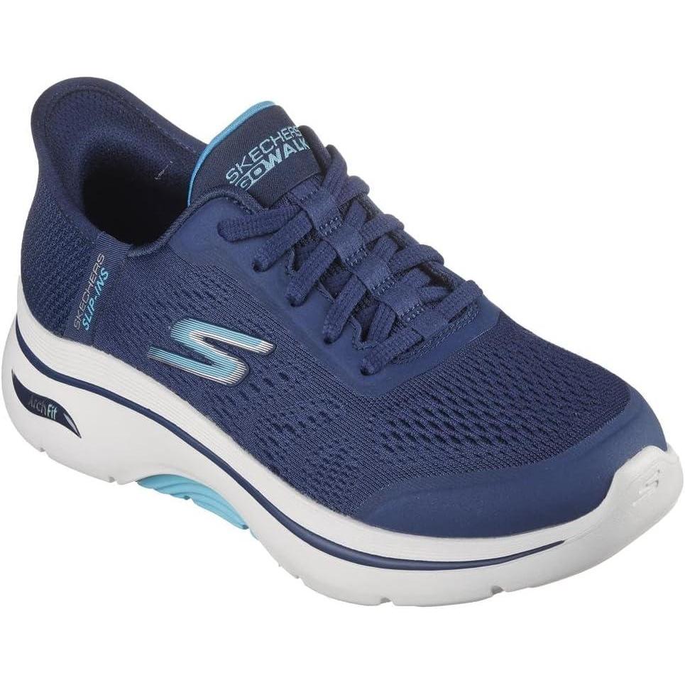 imageSkechers Womens Go Walk Arch Fit 20 Valencia Hands Free Slipins SneakerNavyAqua
