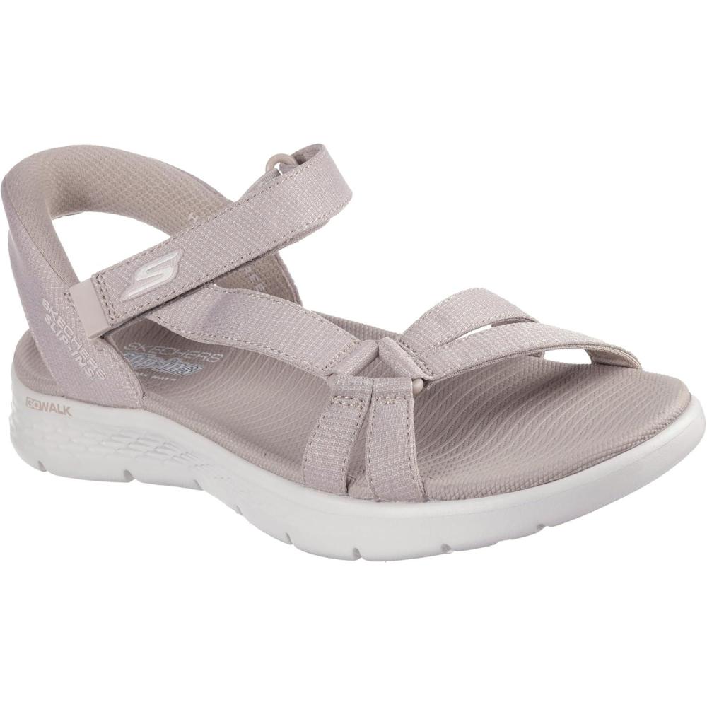 imageSkechers Womens Go Walk Flex SandalIlluminate Hands Free Slipins FishermanTaupe
