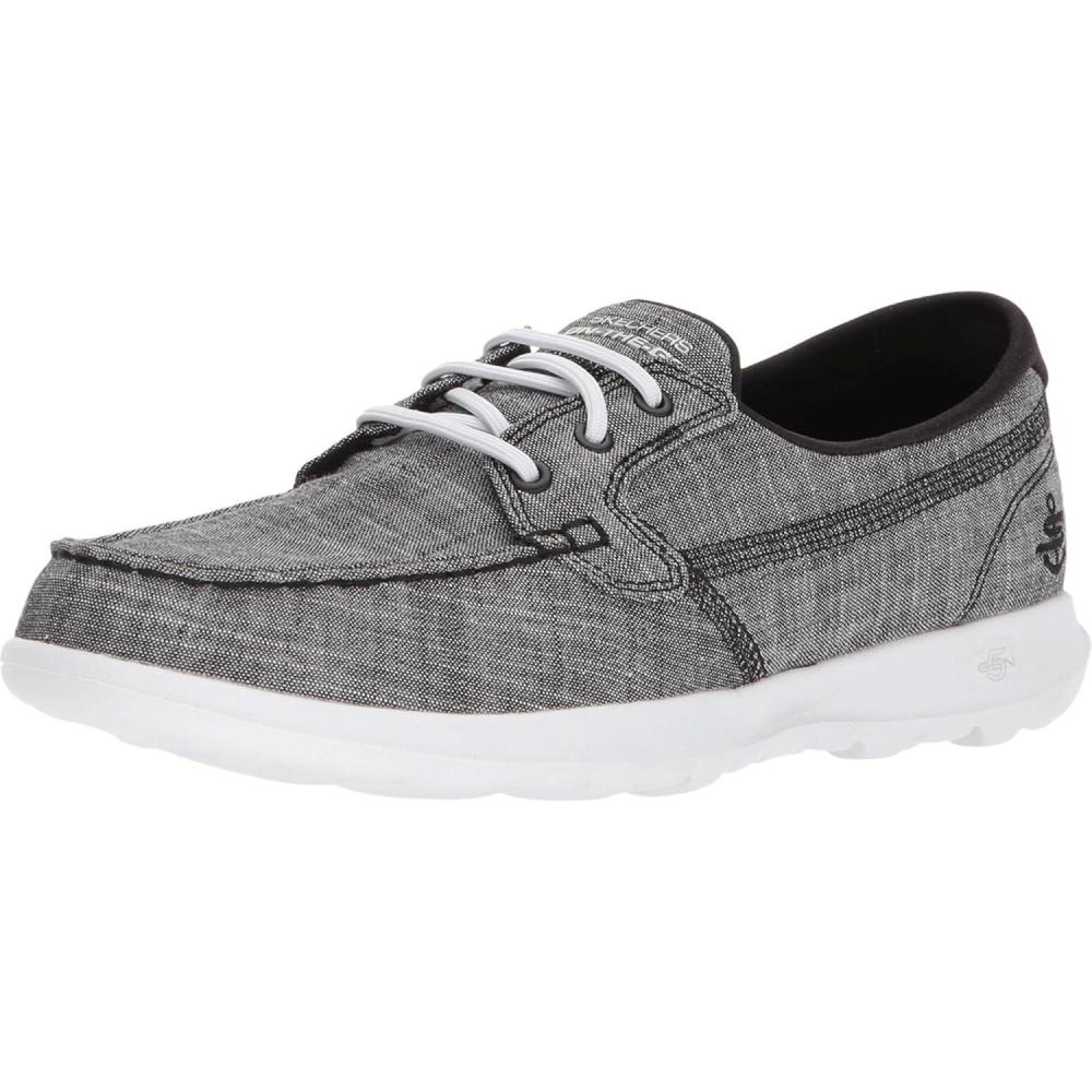 imageSkechers Womens Go Walk Lite15433 Boat ShoeBlackWhite