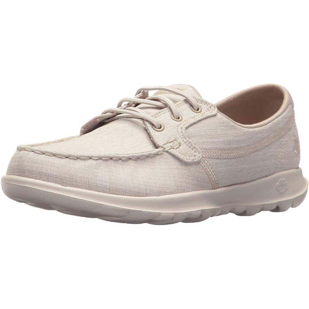 imageSkechers Womens Go Walk Lite15433 Boat ShoeTaupe