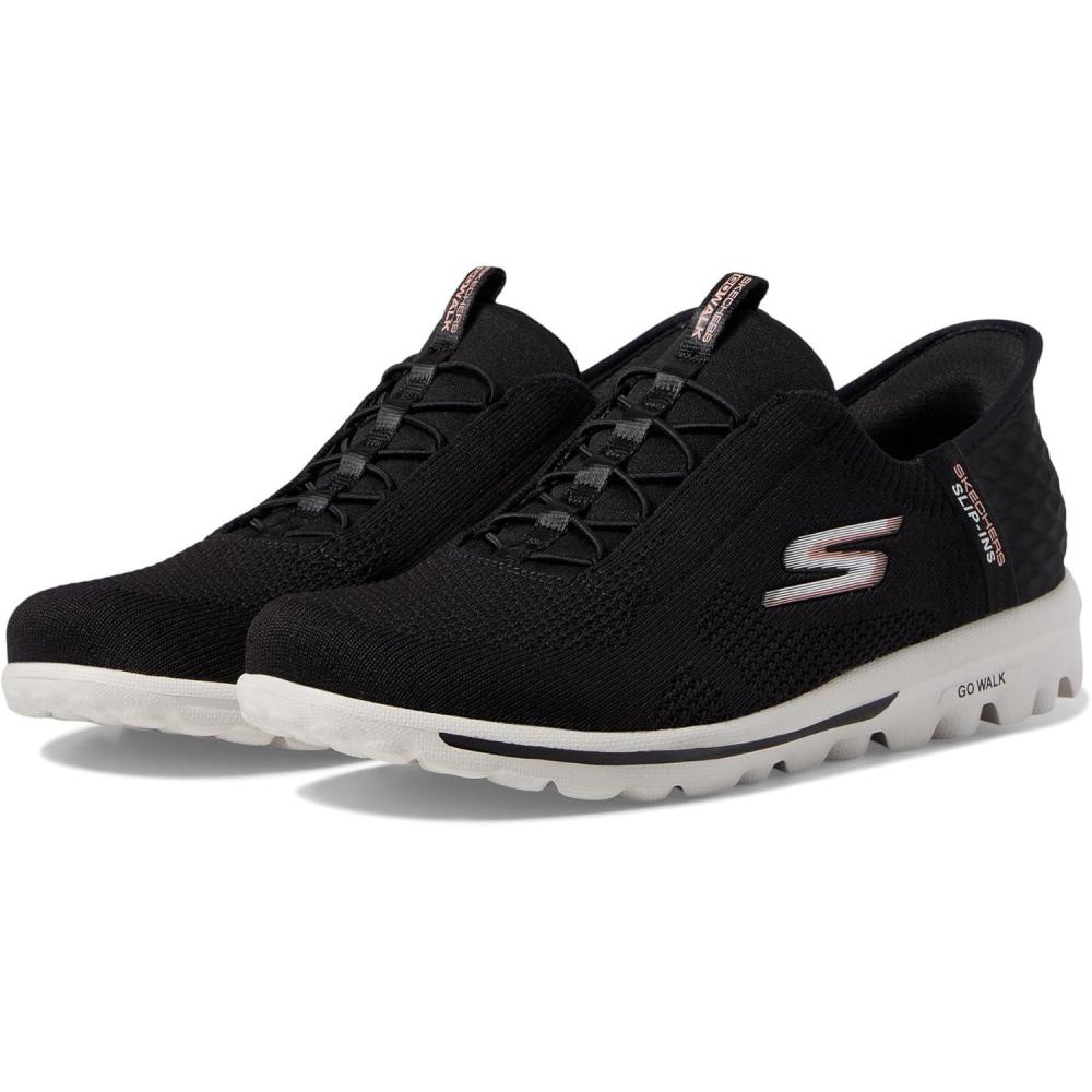 imageSkechers Womens Go Walk Travel Milan Hands Free Slipins SneakerBlackPink