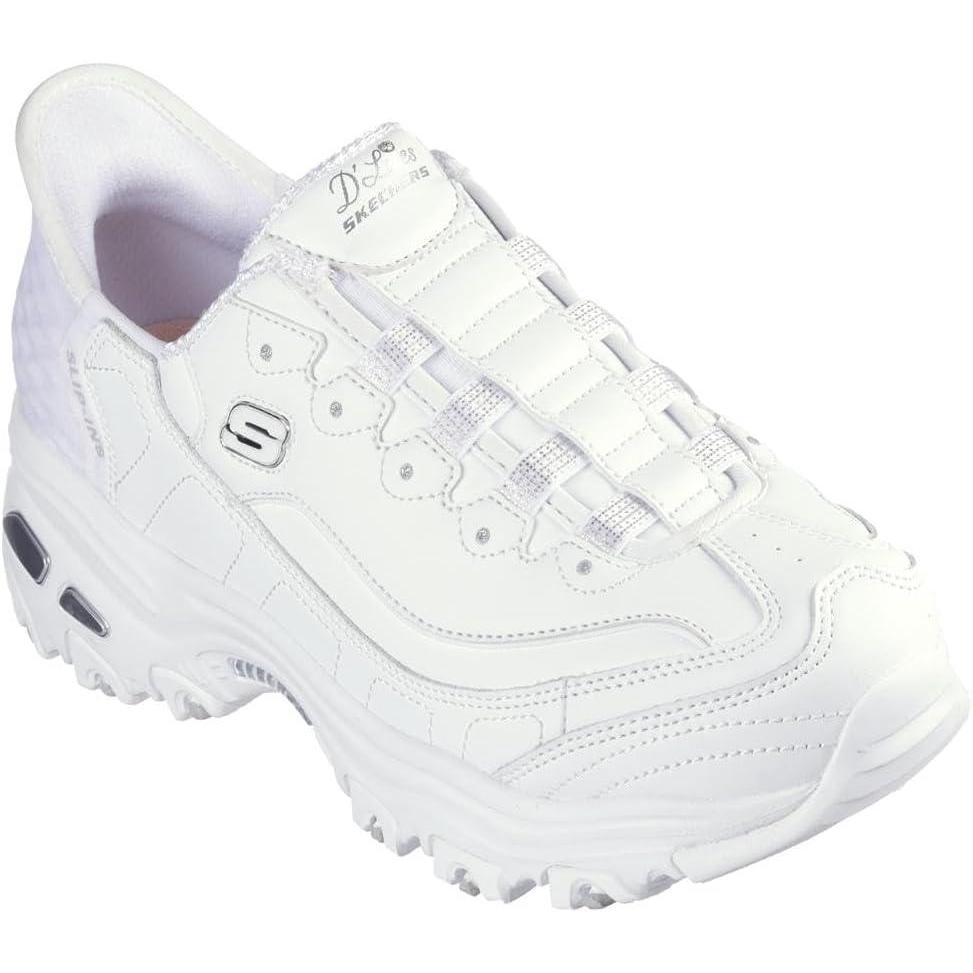 imageSkechers Womens Hands Free Slipins DLites SneakerWhite Silverwsl
