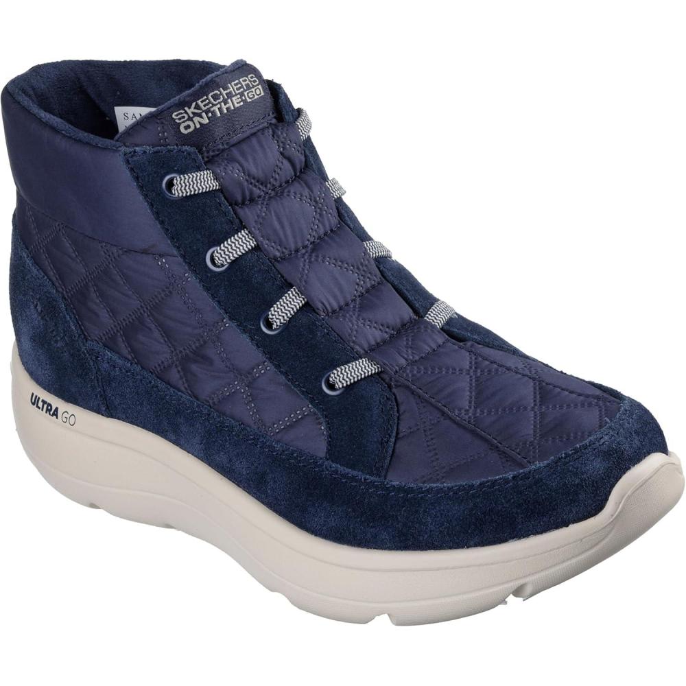 imageSkechers Womens Hands Free Slipins OnThego Encore Quilted Nylon Chugga Ankle BootNavy