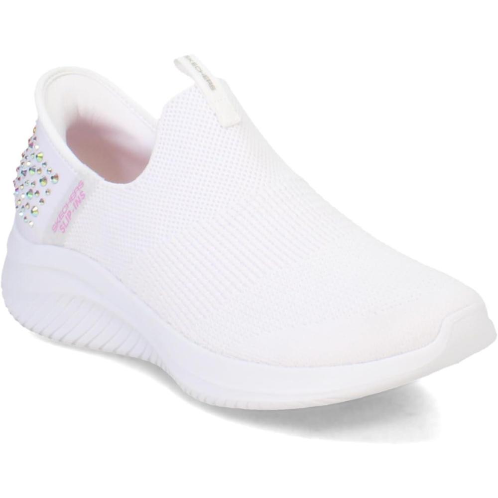imageSkechers Womens Hands Free Slipins Ultra Flex 30 Sparkled Stones SneakerWhtwhite