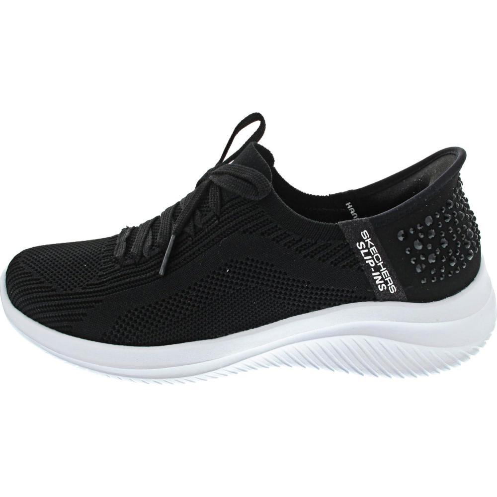 imageSkechers Womens Hands Free Slipins Ultra Flex 30Shining Glitz SneakerBlkblack