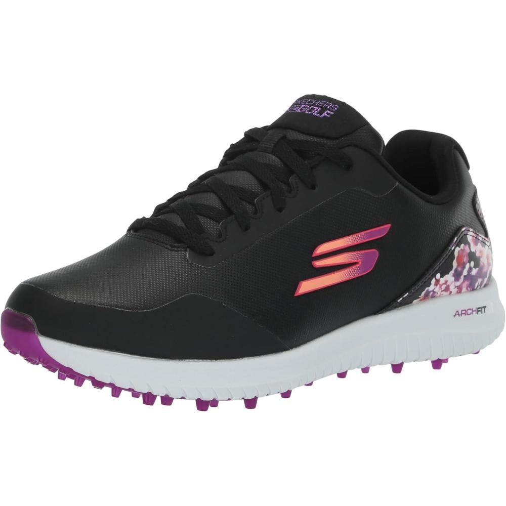 imageSkechers Womens Max Arch Fit Golf Shoe SneakerBlack Floral Waterproof