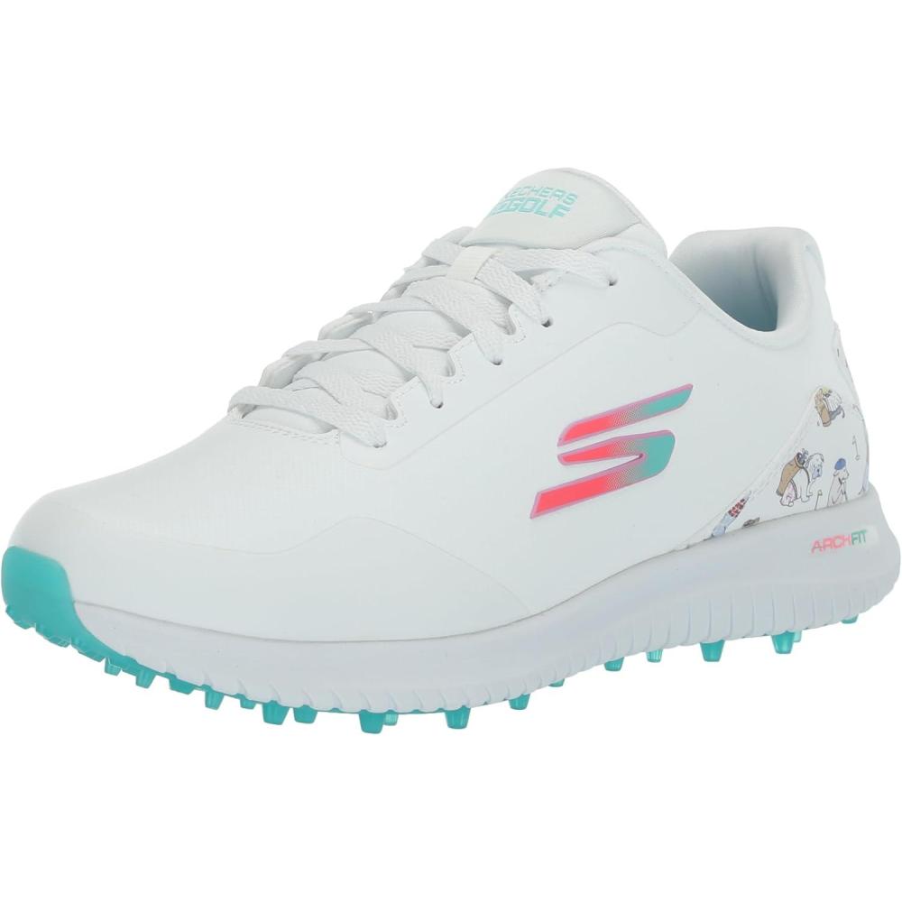 imageSkechers Womens Max Arch Fit Golf Shoe SneakerWhite Dogs Waterproof