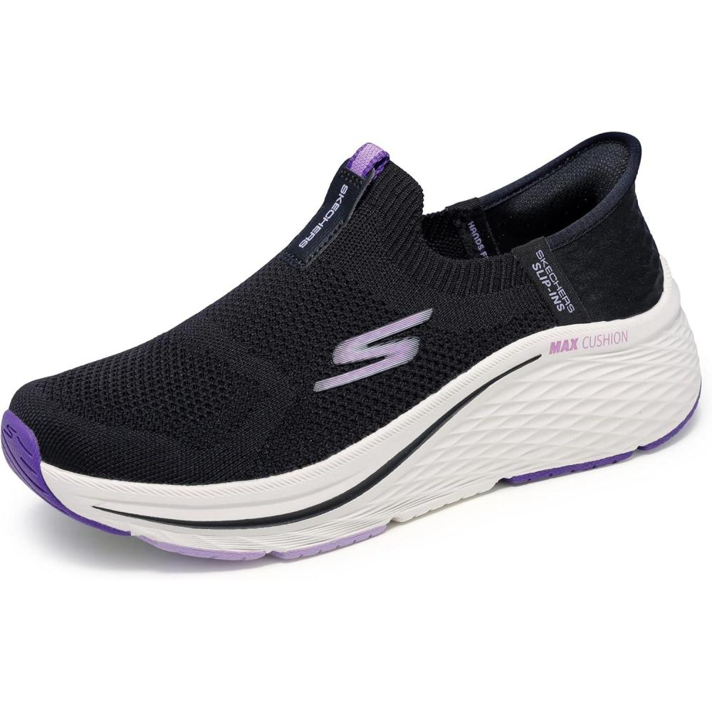 imageSkechers Womens Max Cushioning Elite 20 Eternal Hands Free Slipins SneakerBlackPurple