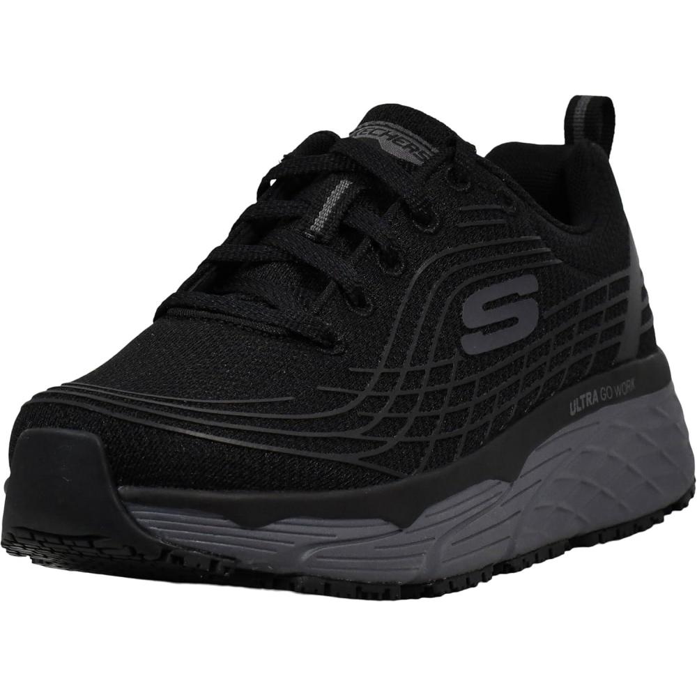 imageSkechers Womens Max Cushioning Elite SR Work ShoeBlackCharcoal