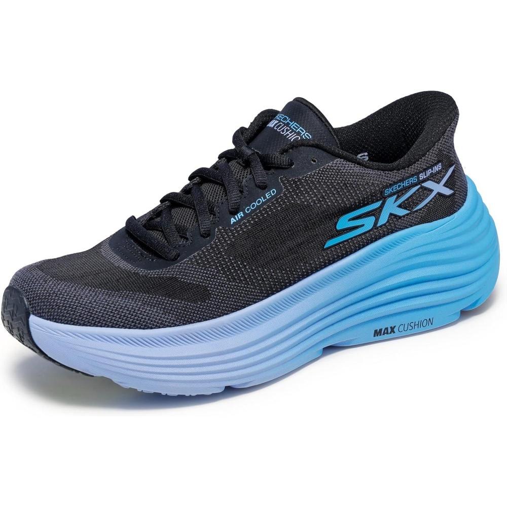 imageSkechers Womens Max Cushioning Endeavour Hallandale Hands Free Slipins SneakerBlackBlue