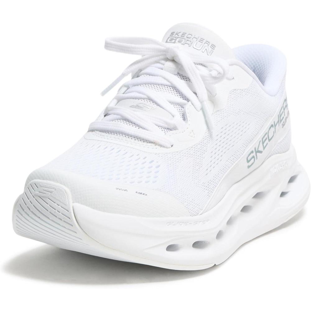 imageSkechers Womens Max Cushioning Glide Step Caledonia Hands Free Slipins SneakerWhiteSilver