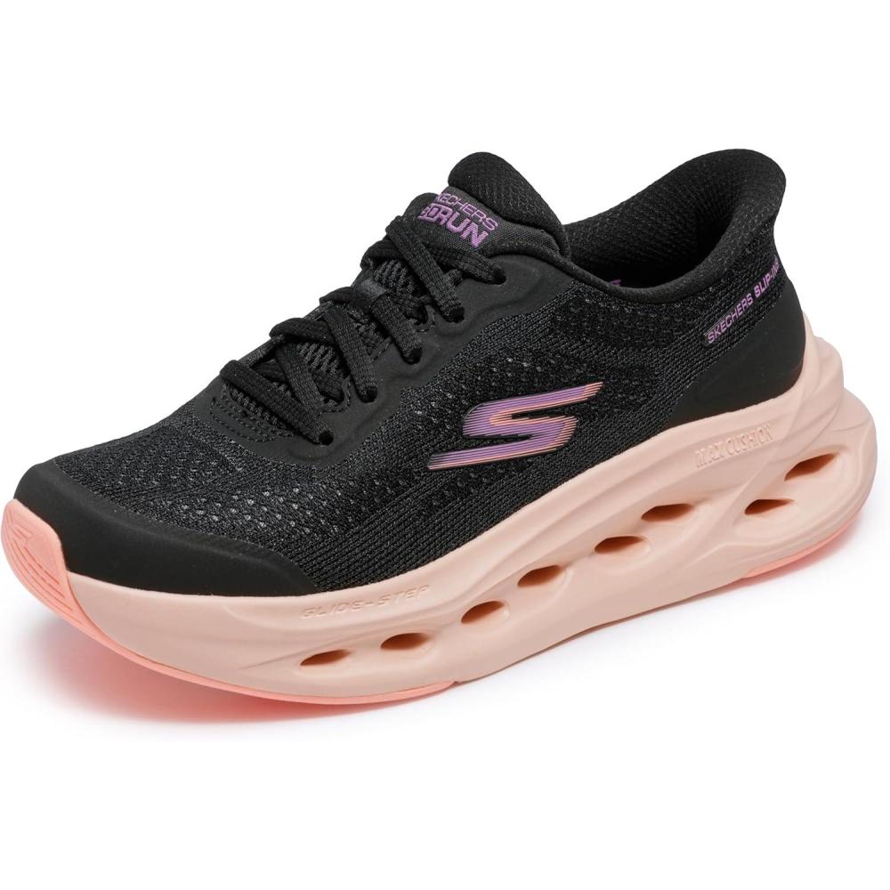 imageSkechers Womens Max Cushioning Glide Step Hartford Hands Free Slipins SneakerBlackPurple
