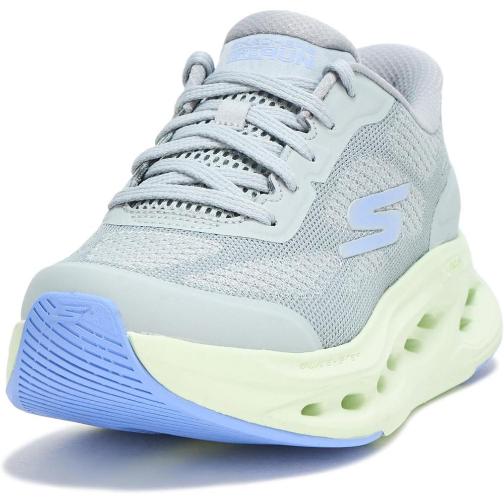 imageSkechers Womens Max Cushioning Glide Step Hartford Hands Free Slipins SneakerGrayLime