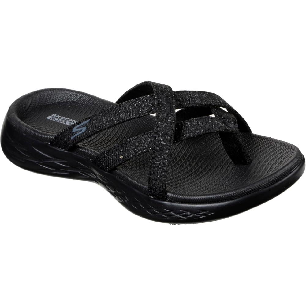 imageSkechers Womens OnThego 600 Dainty Flat SandalBlackGrey