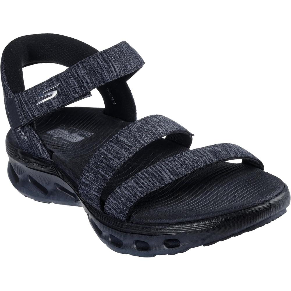 imageSkechers Womens OnThego Glide Step 20 Hands Free Slipins SandalGiselle FishermanBlackGrey