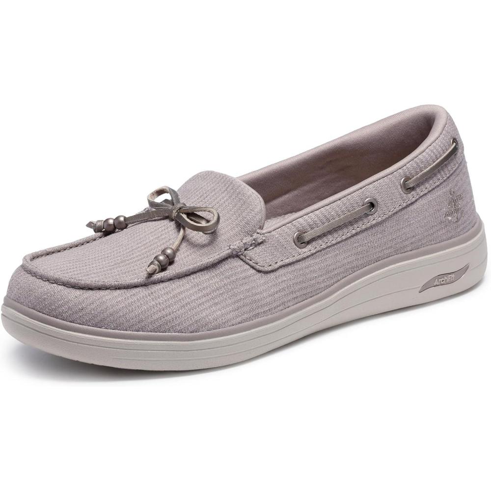 imageSkechers Womens OnThego Inspire Nautical Loafer Boat ShoeTaupe