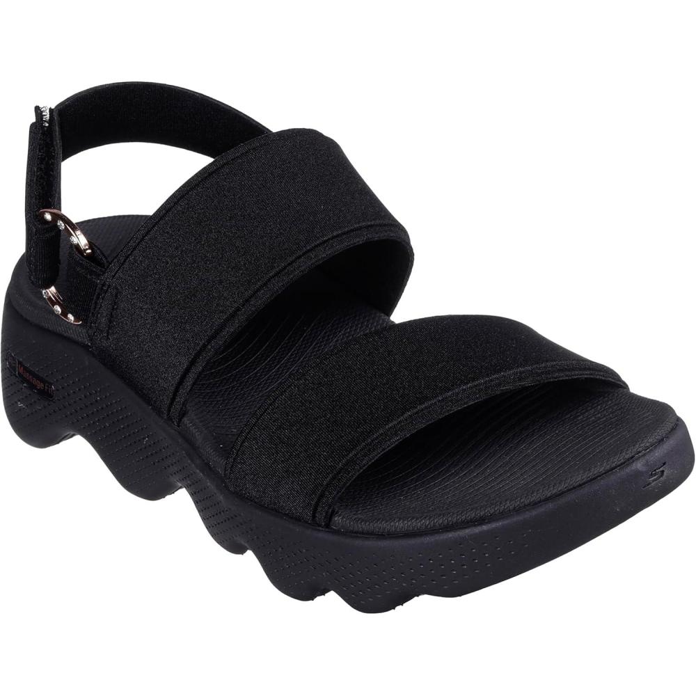 imageSkechers Womens Quarter Strap SandalBlackRose Gold