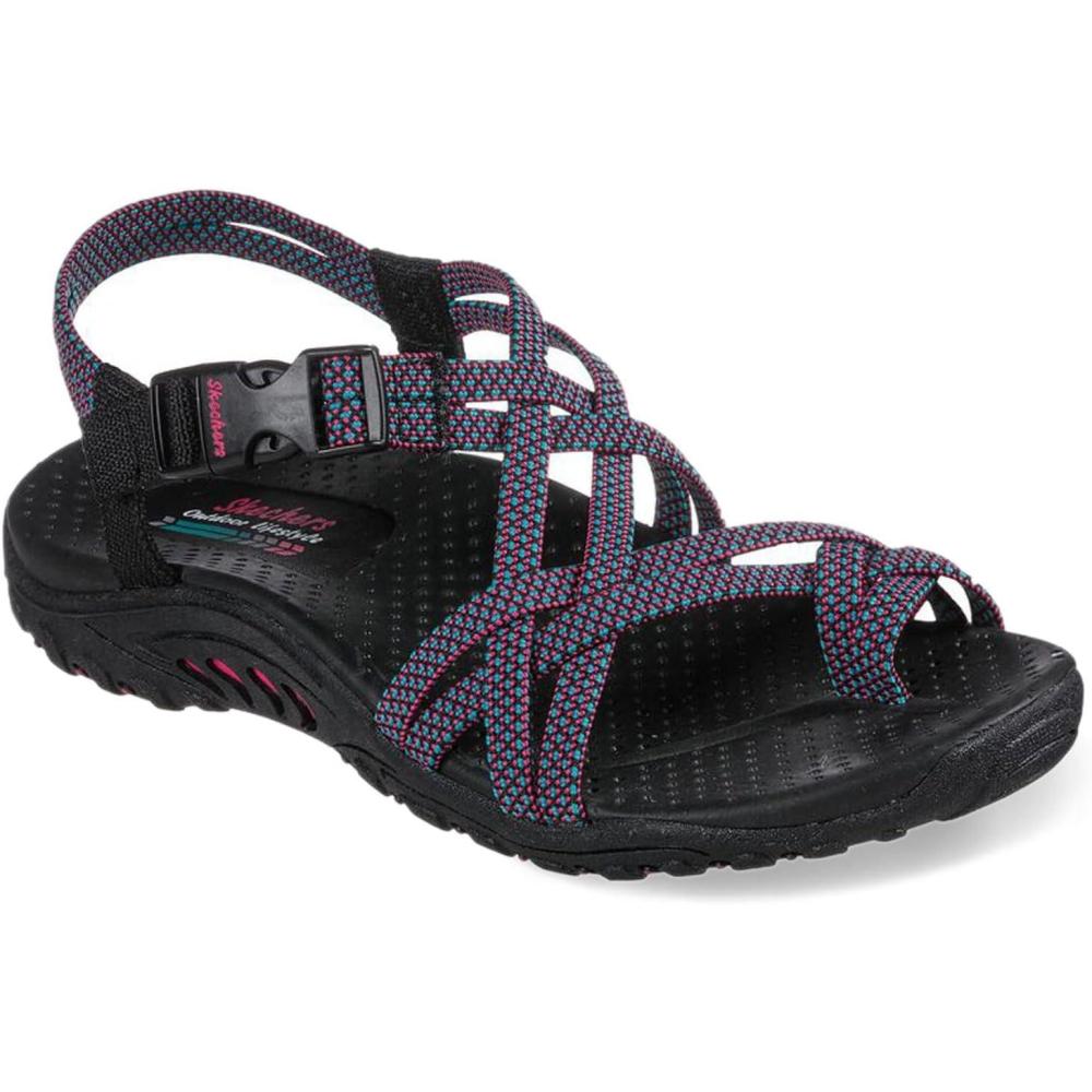 imageSkechers Womens Reggae Irie Mon FlipFlop SandalsBlackMulti