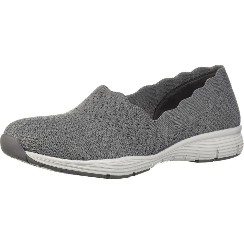 imageSkechers Womens Seager  Stat  Scalloped Collar Engineered SkechKnit Slipon  Classic FitGrey